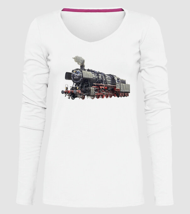 Trenuri model alb pe tricou