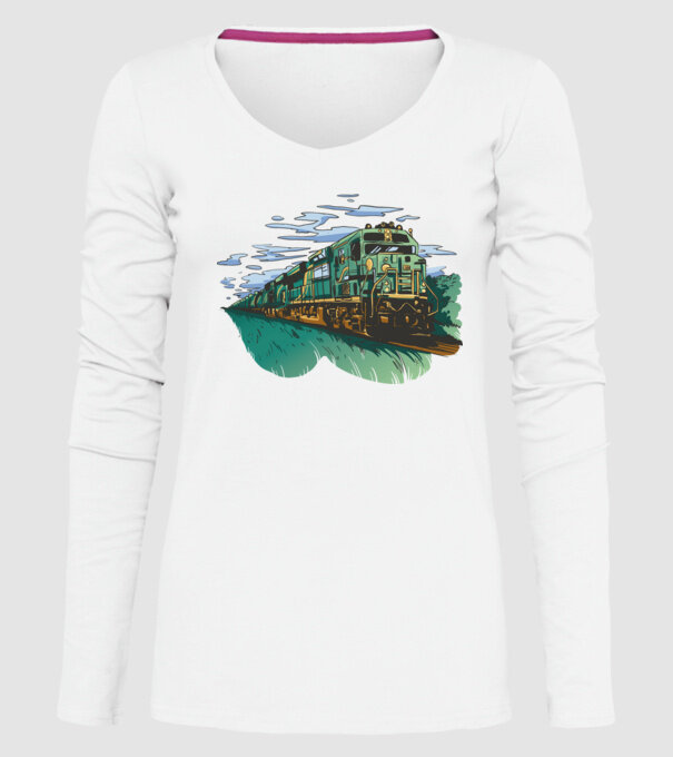 Trenuri model alb pe tricou
