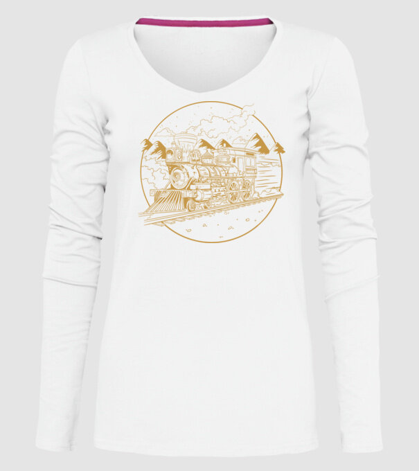 Trenuri model alb pe tricou