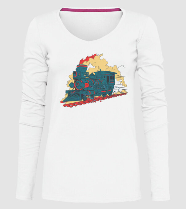 Trenuri model alb pe tricou