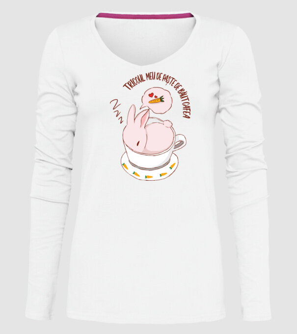 tricoul meu de Paște de băut cafea model alb pe tricou