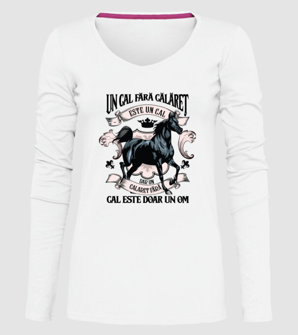 un cal fără călăreț este un cal - dar un călăreț fără cal este doar un om model alb pe tricou