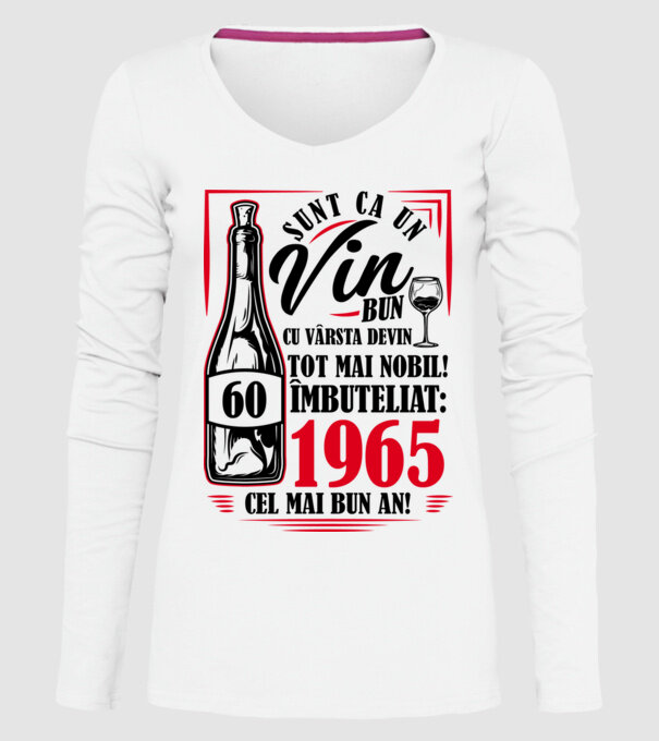Un Vin Bun 1965 - Alb model alb pe tricou
