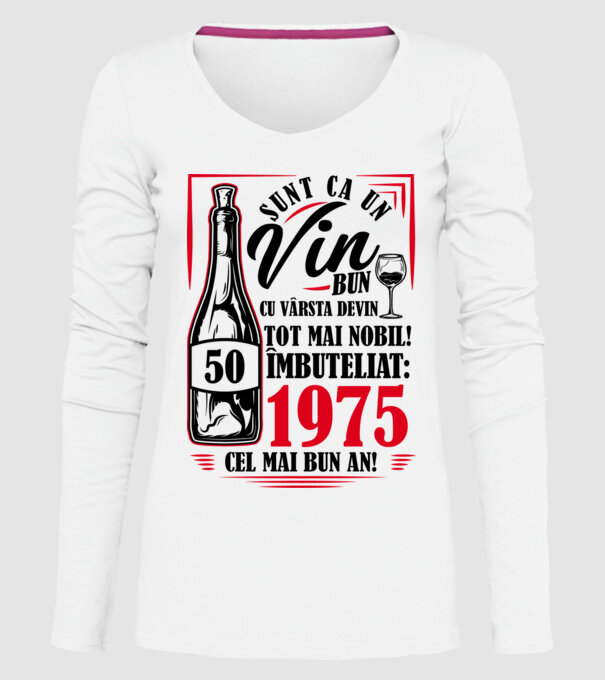 Un Vin Bun 1975 - Alb model alb pe tricou