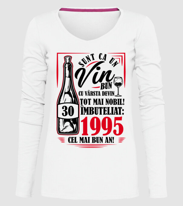 Un Vin Bun 1995 - Alb model alb pe tricou