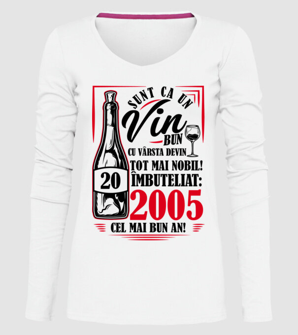 Un Vin Bun 2005 - Alb model alb pe tricou