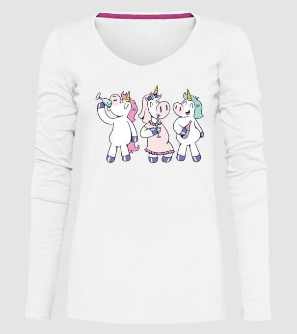unicorn Bachelorette model alb pe tricou