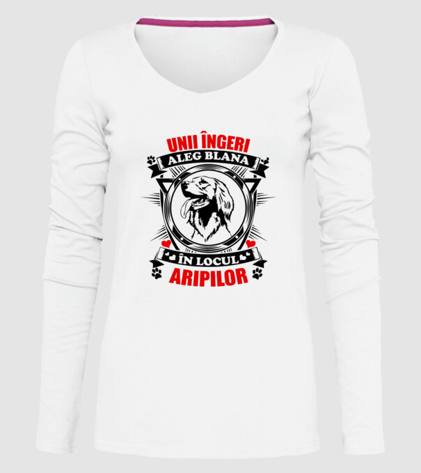 unii îngeri aleg blana în locul aripilor model alb pe tricou