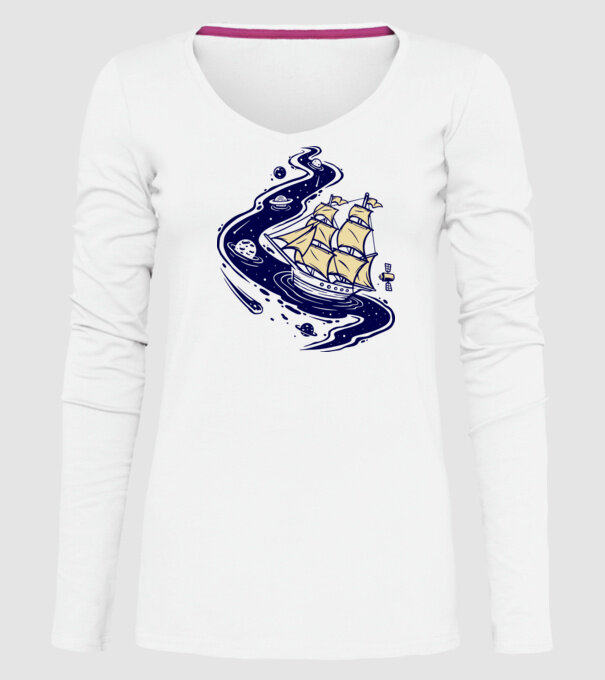 Vapoare model alb pe tricou