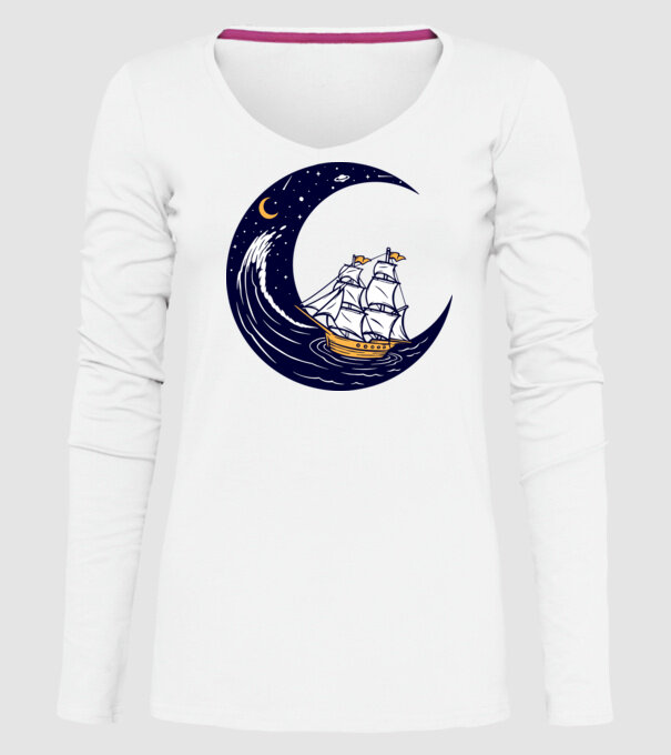 Vapoare model alb pe tricou