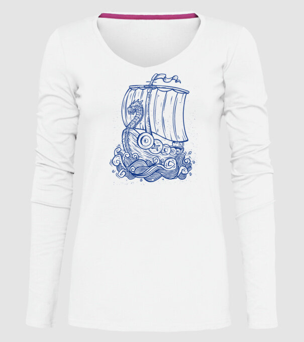 Vapoare model alb pe tricou