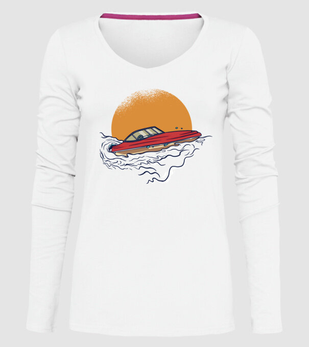 Vapoare model alb pe tricou