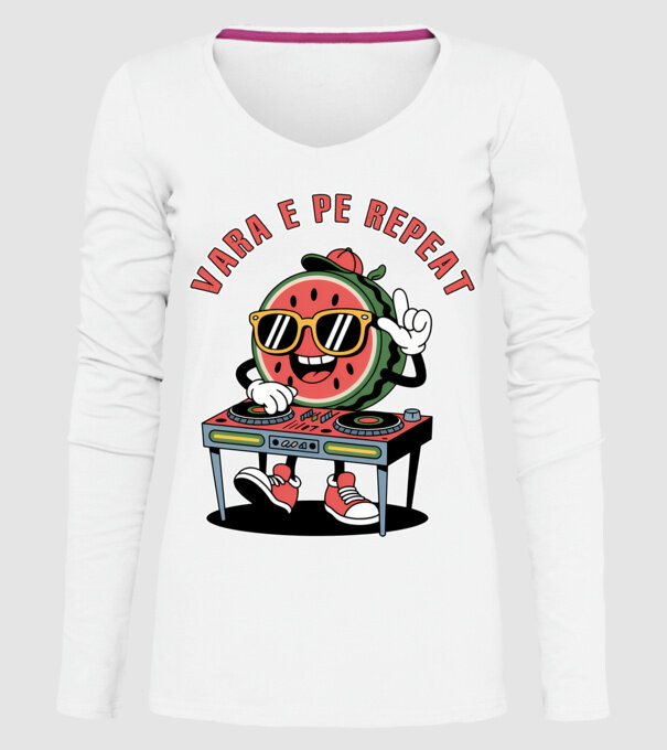 Vara e pe repeat model alb pe tricou
