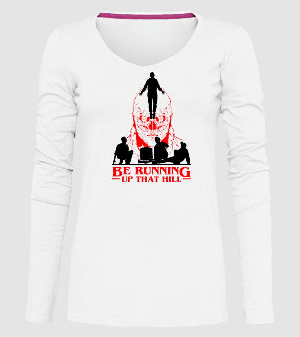 vecna running up that hill model alb pe tricou
