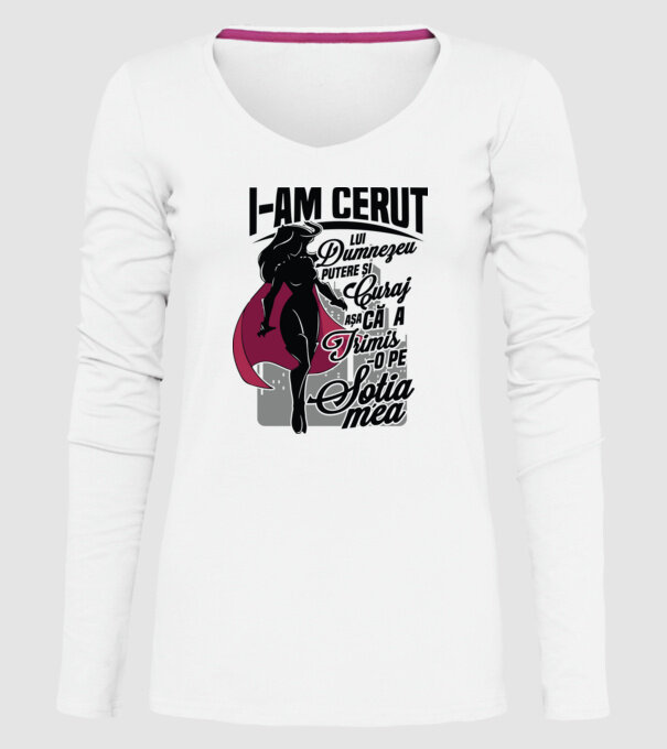 I-am cerut lui Dumnezeu putere și curaj - așa că a trimis-o pe soția mea model alb pe tricou