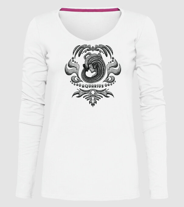 Vintage zodiac aquarius model alb pe tricou