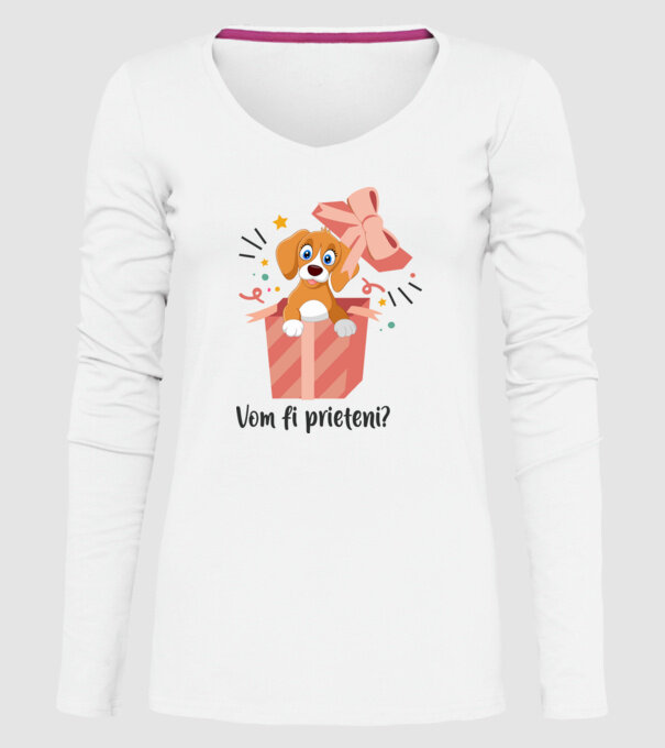 Vom fi prieteni? model alb pe tricou