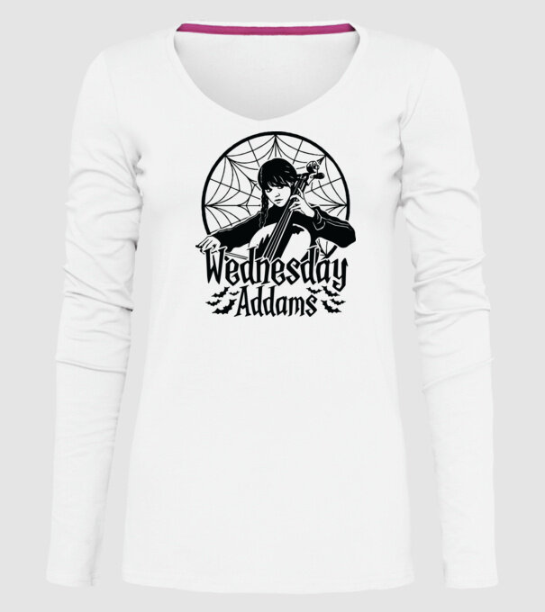 Wednesday Window model alb pe tricou