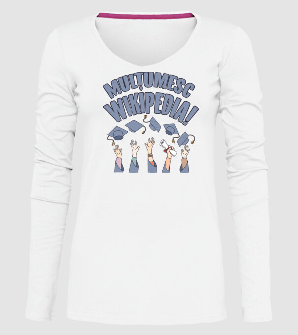 Wikipedia model alb pe tricou