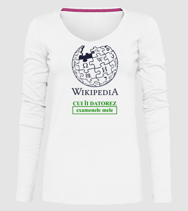 Wikipedia: cui îi datorez examenele mele model alb pe tricou
