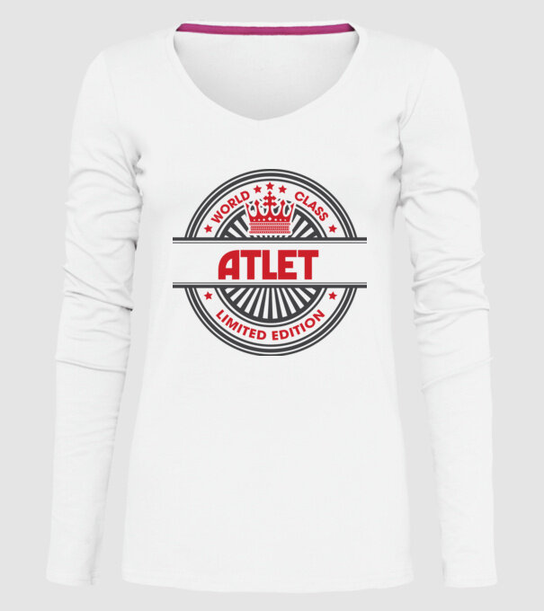 atlet model alb pe tricou