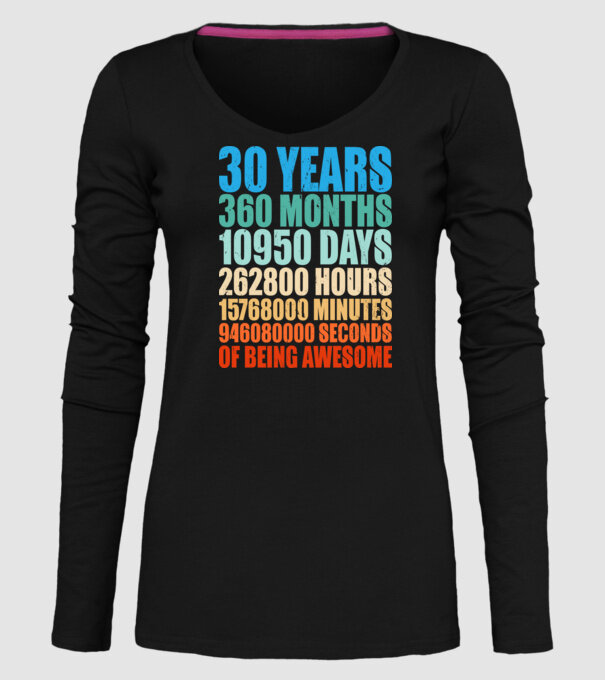 30 years of being awesome model negru pe tricou