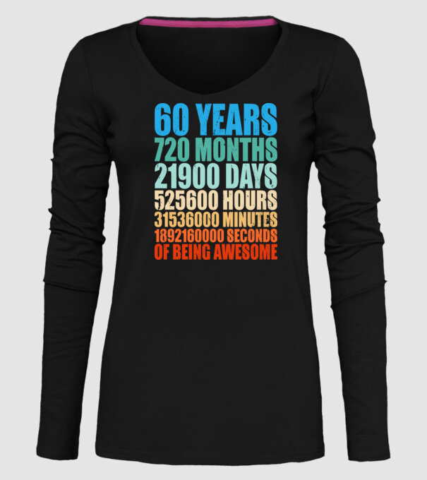 60 years of being awesome model negru pe tricou