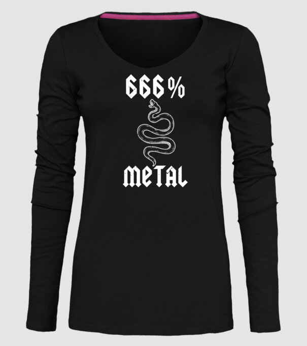 666 Metal model negru pe tricou