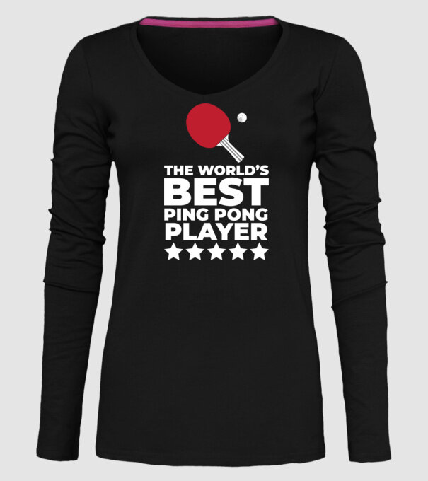 Cel mai bun jucător ping-pong engleză model negru pe tricou