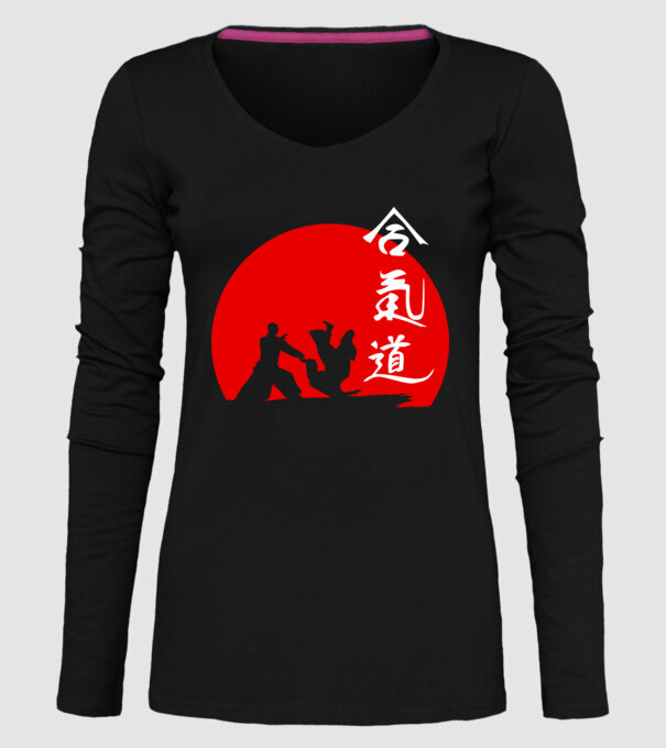 Aikido model negru pe tricou