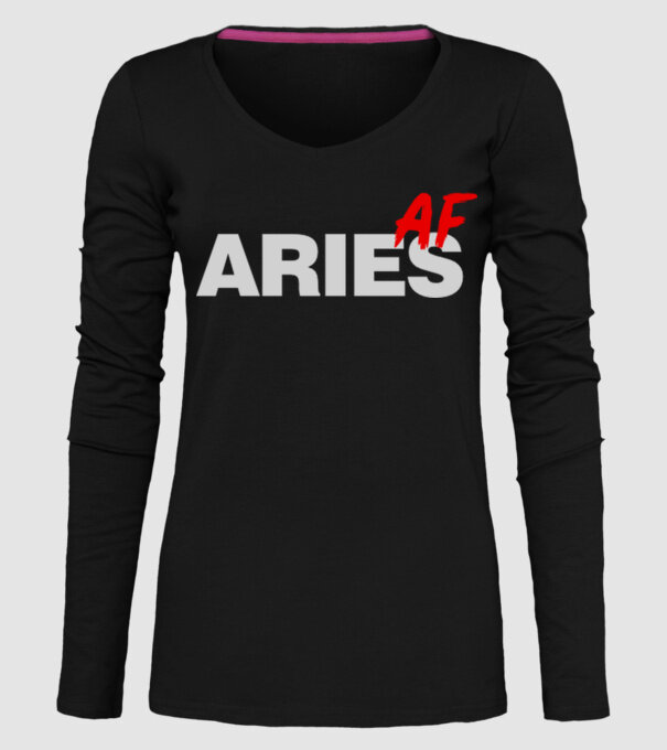 ARIES as fuck model negru pe tricou