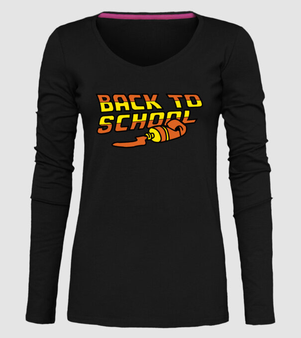 Back to school model negru pe tricou