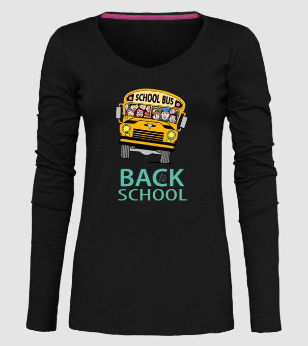 Back to school bus model negru pe tricou