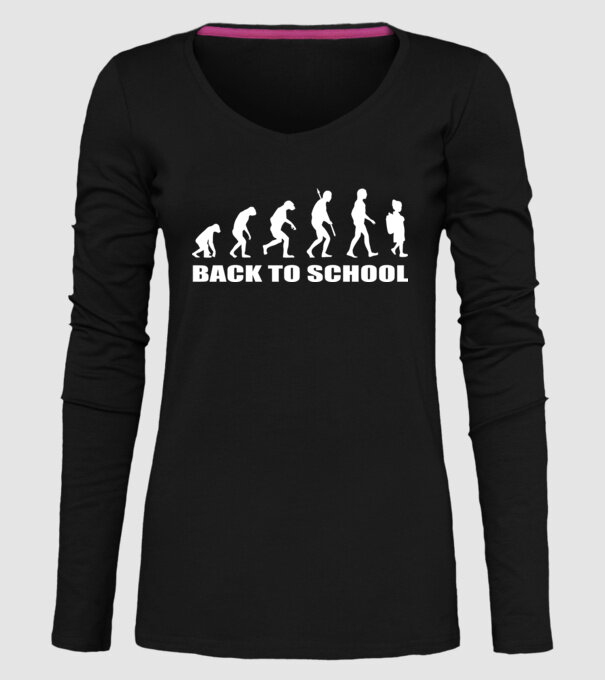 Back to school evolution model negru pe tricou