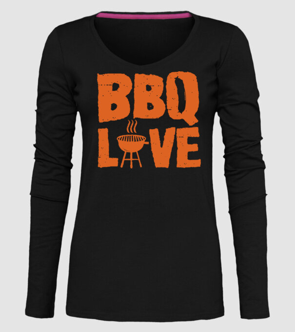 BBQ LOVE model negru pe tricou