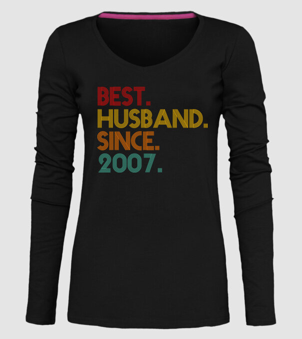 best husband since 2007 retro model negru pe tricou