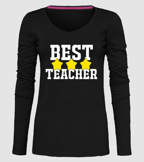 Best teacher model negru pe tricou