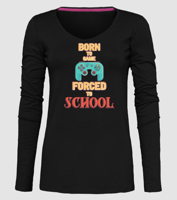 Born to game model negru pe tricou