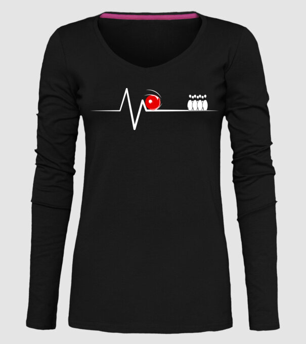 Bowling EKG model negru pe tricou