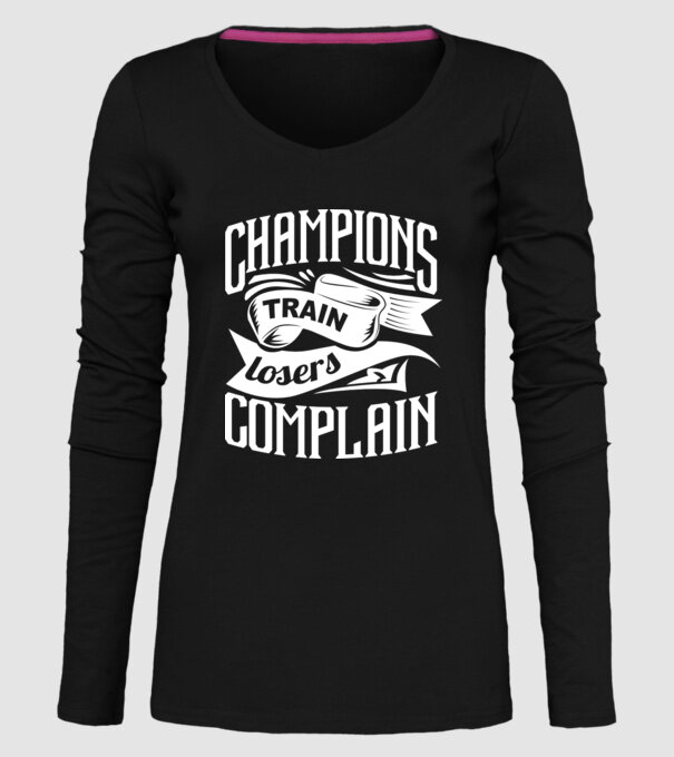 champions train model negru pe tricou