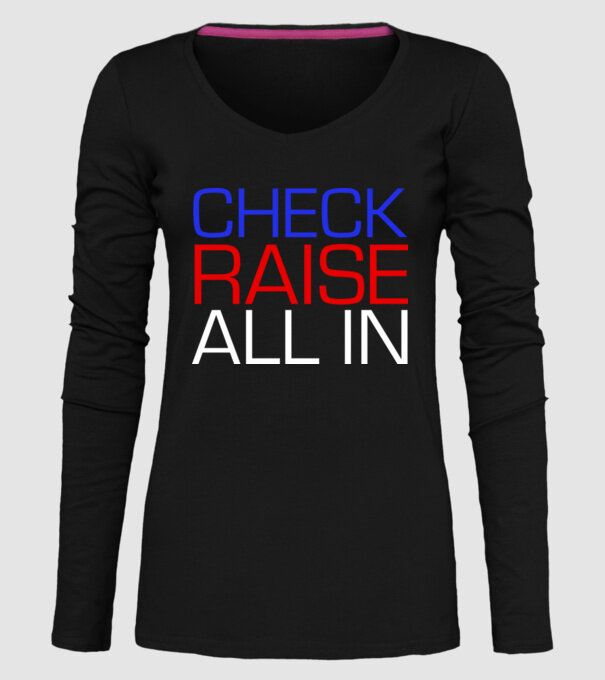 Check Raise model negru pe tricou