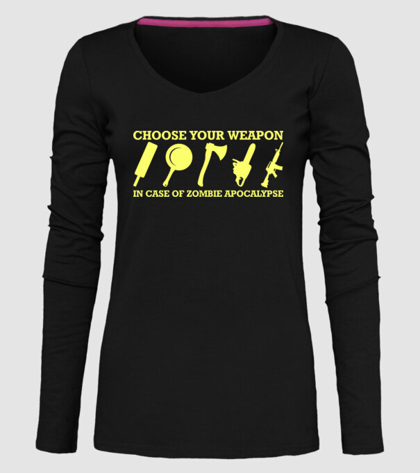 choose your weapon model negru pe tricou