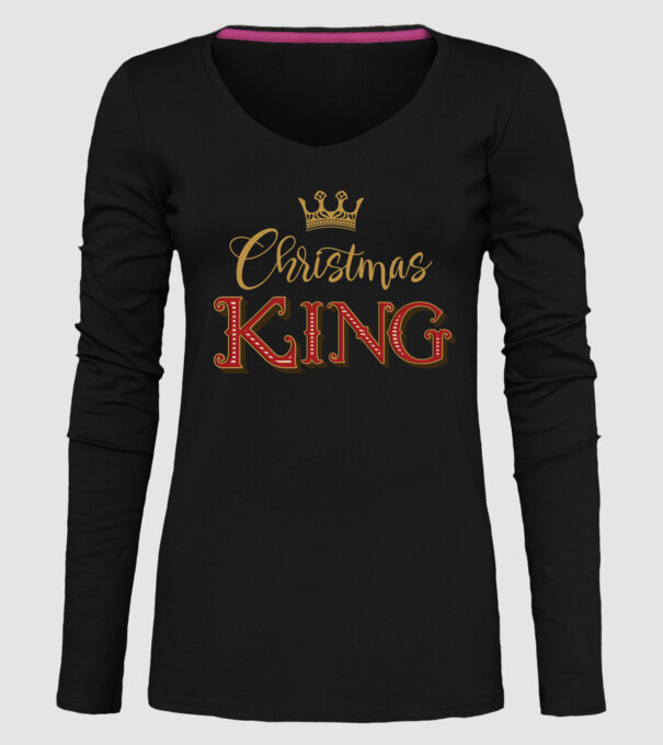 Christmas King model negru pe tricou