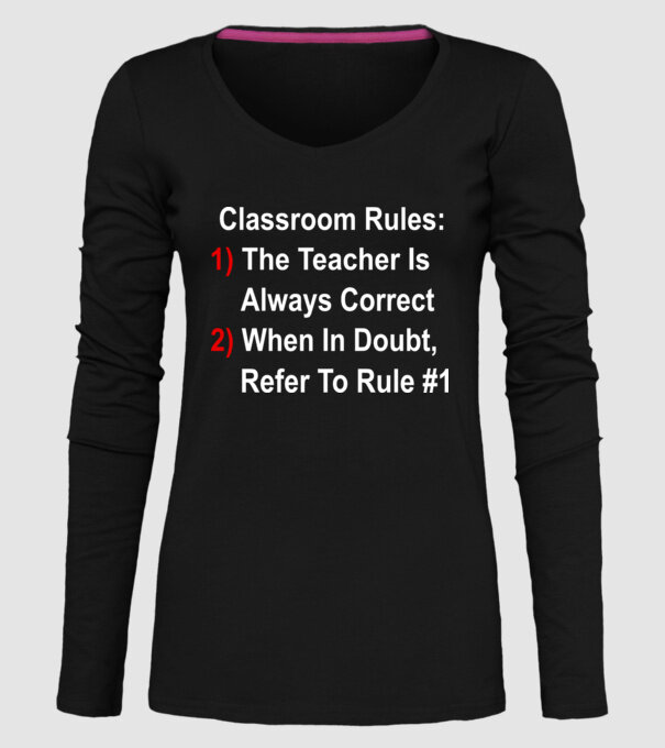 Classroom rules model negru pe tricou