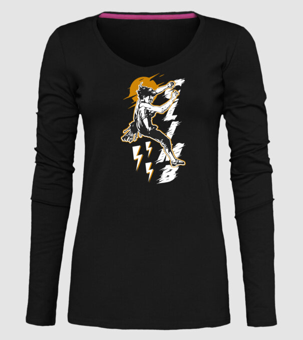 CLIMB retro model negru pe tricou