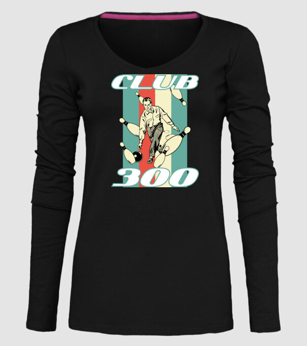 club300 model negru pe tricou