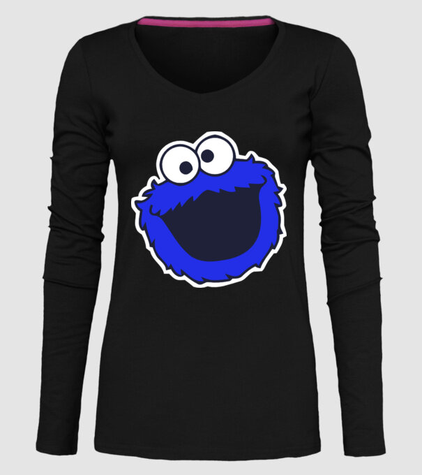 Cookie Monster Face model negru pe tricou