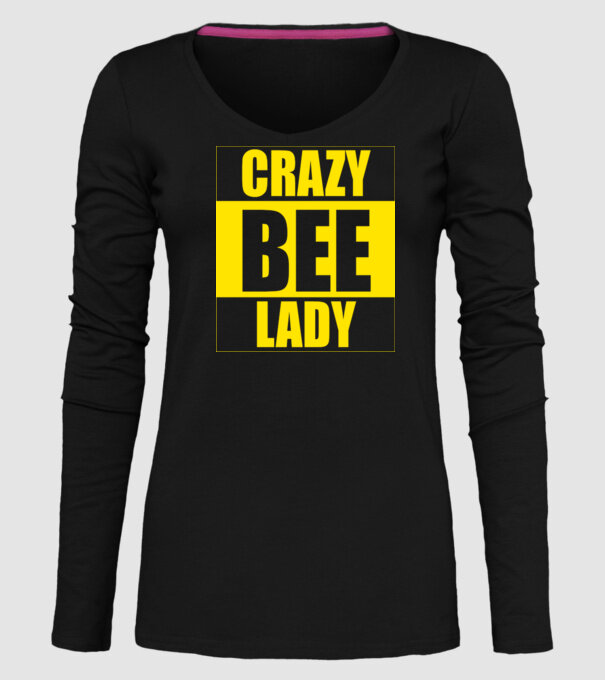 Crazy bee lady model negru pe tricou