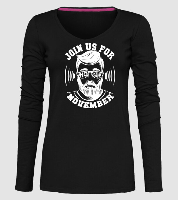 Alătură-te mișcării No Shave November (engleză) model negru pe tricou