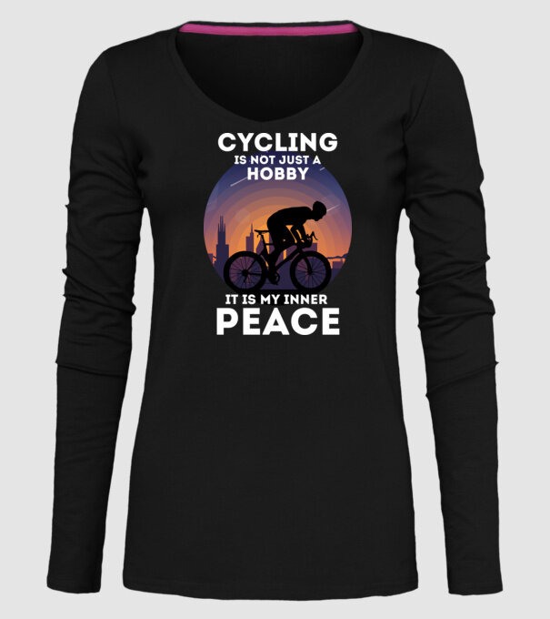 cycling is not just a hobby model negru pe tricou